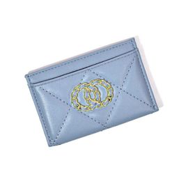 Wallets PU Short Card Bag Niche designer bags Lingge 2023 New Ultra Thin Card Case Business Card Holder Genuine Leather Mini Change Bag Trendy 1