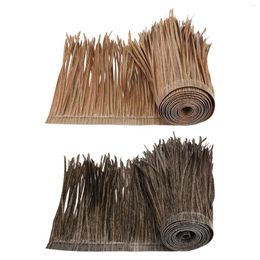 Decorative Flowers Artificial Palm Thatch Rolls Multifunctional 39"x20" Straw Roof Tiki Bars Hut Grass For Garden Outdoor Patio Bar Fitments