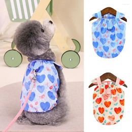 Dog Apparel Pet Shirt With Snap-on Design Easy To Put On Stylish Love Heart Set For Bichon Teddy Wear Female