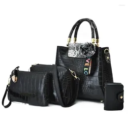 Shoulder Bags Pu Famous Brands Leather Women Handbags Fashion 4 Pieces High Quality Casual Female Alligator Tote Messenger