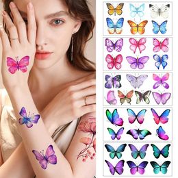 Tattoo Transfer Colorful Temporary Tattoo Sticker Beautiful Butterfly Paster Waterproof Body Art Decoration Colorful Convenient Tattoo Sticker 240427
