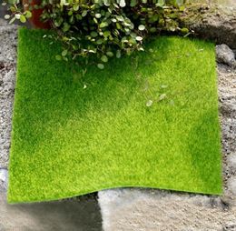 New Artificial Lawn Miniature Garden Ornament Fake Grass Figurine Craft Plant Pot Fairy Decor 15x15cm30x30cm1460681