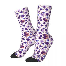 Men's Socks Large White Blood Cell Pattern Harajuku Sweat Absorbing Stockings All Season Long For Man's Woman's Birthday Present