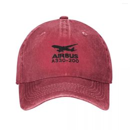 Ball Caps Airbus A330 Unisex Style Baseball Airline Airplane Distressed Denim Washed Hat Vintage Outdoor Summer Headwear