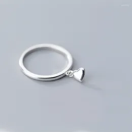 With Side Stones Solid 925 Silver Rings Heart Charms For Women Girls Love Gift Wedding Ring Bands Sterling Jewellery Accessories 2024