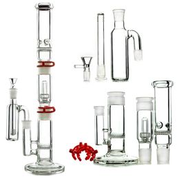 19Inch 3 Chambers Big Glass Bong Straight Percolator Bee Comb Disc Percolator Dome Showerhead with Ash Catcher Ice Pinch 18mm Female Joint WP522
