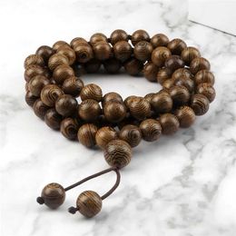 Beaded 10mm Wooden Bead Bracelet 108 Beads Sandalwood Buddhist Prayer Rose Mara Necklace Charm Jewellery Gift