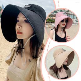 Wide Brim Hats Fashionable Summer For Sun Protection Female Colourful Bucket Hat Sunshade Travel Dome Breathable F4I2