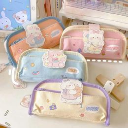 Cosmetic Bags Kawaii Cartoon Pencil Case Pouch For Girls Large Capacity Pen Box Organiser School Supplies Office Accessories Stationery