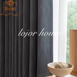 Curtain Thickened Jacquard Cashmere Like Dark Grey Blackout Curtains For Living Room Bedroom French Window Customised Balcony