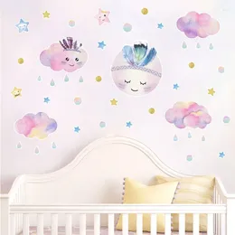 Wall Stickers Zollor Cartoon Cloud Star Raindrop Sticker Children's Bedroom Kindergarten Individuality Creativity Decorate