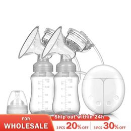 Breastpumps New electric dual breast pump USB BPA free breast pump for baby breast feeding with care pads and breast storage gift set 240424