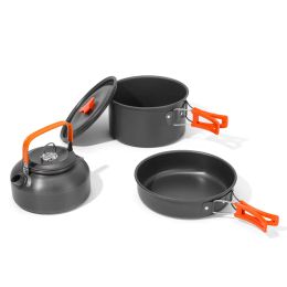 Cookware Aluminium Camping Cookware Portable Outdoor Tableware Cooking Set For Multiple People Pots Bowls Kettles Hiking Trips Bbq Picnics