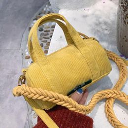 Bag Elegant Female Solid Colour Tote 2024 Winter High-quality Corduroy Women's Designer Handbag Small Shoulder Messenger