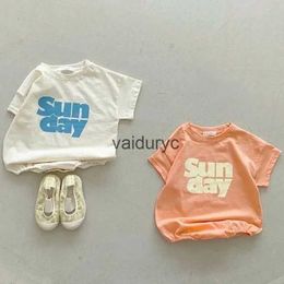 Rompers Simple Letter Print Baby Bodysuit Solid Infant One Piece Korean Cotton Toddler Outfits H240426