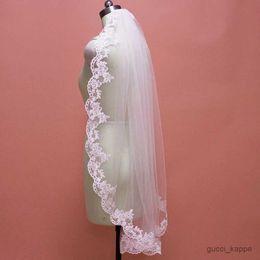 Wedding Hair Jewellery Beautiful Short Lace Wedding Veil 1M/100cm Bridal Veil with Comb White Ivory In Stock Veil for Bride Wedding Accessories