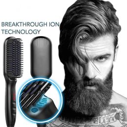 Irons Brush Hair Straightener Men Beard Straightener Beard Brush Hair Flat Iron Comb Hair Iron Straightening Electric Comb For Beard