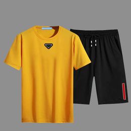 New Men's Designer Sportswear Set Running Fashion Men's Sportswear Letter Slim Fit Clothing Sportswear Set Leisure Sports Short Sleeve Set Asian Size M-3XL