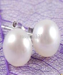 1314mm White Flat Round Natural Pearl Earring for Women Silver S925 Stud4457367