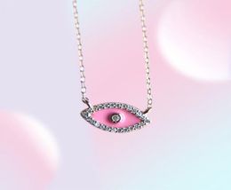 Turkish evil eye necklace 5 colors 100 925 sterling silver jewelry lovely eye charm lucky girl gift fine silver chain collar jewe2453792