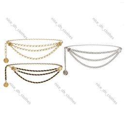 Channel Cclies Belts Tassel Waist Chain Belt Multilayer Metal Decorate Trendy Fashion Delicate Retro Body For Women Dresses Bridal Gift Girls 756