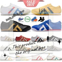 Designer High Quality Luxury Fashion Onitsukas Tiger Running Shoes Women Men Canvas Sneakers Black White Blue Red Yellow Beige Slipon Loafer Trainers 490