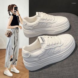 Casual Shoes Comemore Leather Thick Bottom 2024 Spring White Women Shoe Ladies Sneakers Round Toe Platform Luxury Fashion Autumn
