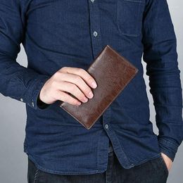 Wallets Men's Long Ultra-thin Soft Leather Wallet