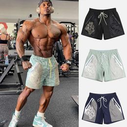 2021 Summer New Basketball Sports Shorts for Men's Running, Fiess Training, Breathable Leisure Mesh Quarters