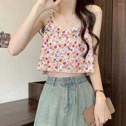 Women's Tanks Floral Hollowed Sleeveless Vest Elegant Summer Shoulder Tops High Waisted Embroidered Camisole For Women