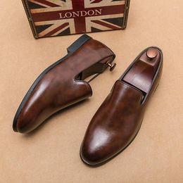 Casual Shoes Men Breathable Leather Gentleman Loafers Business Office For Driving Moccasins Comfortable Slip On