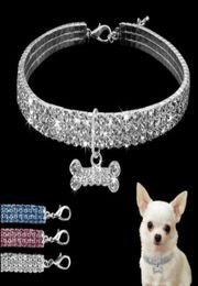 1pcs Rhinestone Dog Collar And Leash Soft Bow For Doggie Puppy Cat Small Pet Harness Collars7173407