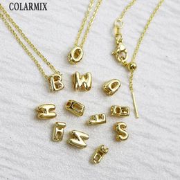 Chains 8 Pcs Cute Tiny Bubble Initial Letter Pendant Necklace Mini Bead Alphabet Charms Women Gift 53005