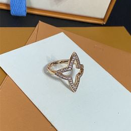 With BOX Never fade women luxury diamond rings open ring free size rose gold silver Colour crystal designers rings best Jewellery for wedding party