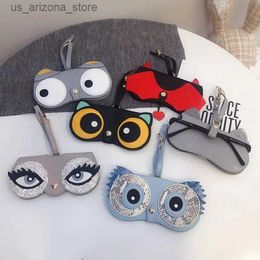 Sunglasses Cases Cartoon Cute Glasses Case Portable Mens and Womens Myopia Organizer Bag Protective Charm Q240426