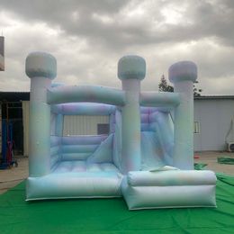 4.5x4m (15x13.2ft) full PVC Tie Dye Inflatable Bouncer With Slide Commercial Kids Jumping Castle Adult Bounce House For Wedding Party Rental