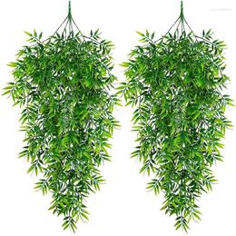 Decorative Flowers 80CM Artificial Plants Vine Hanging Ivy Fern Grass Fake Greenery Plant Home Garden Decoration Outdoor Green Leaves