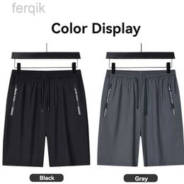 Men's Shorts Summer New High Quality Ice Silk Sports Shorts Breathable and Sweat-absorbing Quick Drying Mens Outdoor Running Shorts d240426