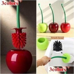 Toilet Brushes Holders Bathroom Brush And Stand Cleaning Set Lovely Cherry Holder Household Cleaner Drop Delivery Home Garden Bath Acc Dh4C5
