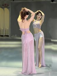 Stage Wear Belly Dance Sexy Performance Dress Fairy Long Suit Striped Women's Practise