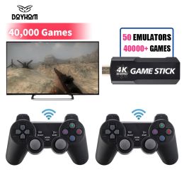 Players 40,000 Game 128g Retro Game Console 4k Hd Video Game Console 2.4g Double Wireless Controller Game Stick for Snes N64 Psp Ps1 Gba