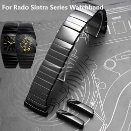 Watch Bands High quality ceramic strap for Rado Sintra series watches black ceramic bracelet for women 17mm 29mm 26mm 240424