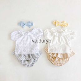 Rompers Summer New Girls Bodysuit Floral Sleeveless Lapels One Piece Baby Clothing H240509