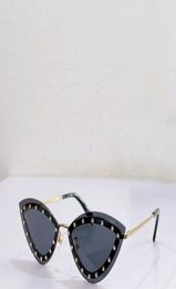Cat Eye Sunglasses Crystal Studs Black Grey Ladies Summer Shades Sonnenbrille Occhiali da sole UV400 Eyewear with Box5998674