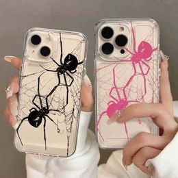 Cell Phone Cases Spider Couple Case for iPhone 15 Pro Max 11 12 13 14 Pro Max 6 6S 7 8 Plus 13 Mini XS Max XR SE 2022 Soft Cover J240426