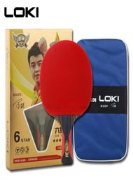 LOKI 6 Star Professional Table Tennis Racket Ebony Carbon Table Tennis Bat Fast Attack Ping Pong Racket Arc Pingpong Rackets T19098858748