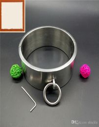 2017 New BDSM Sm Sex Toys Luxury Stainless Steel Heavy Duty Collar Thick Iron Locking Collar Mirror Polished5708102