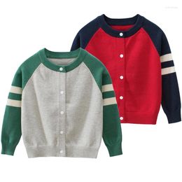 Jackets 2024 Spring Autumn Long Sleeve Cardigan Coats For Children Knitted Sweater Fashion Boys Jacket 2-9 Year Baby Boy Clothes