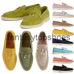 Loro Piano LP Designer Shoes Mens Summer Loafers Casual Charms Walk Suede Black Pink Navy Bule Beige Yellow Womens Sport Women outdoor shoes