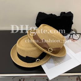 Wide Brim Straw Hat Summer Women Hat Luxury Flat Top Bucket Hat With Bowknot Elegant Straw Hat Beach Seaside Sun Protection Hat